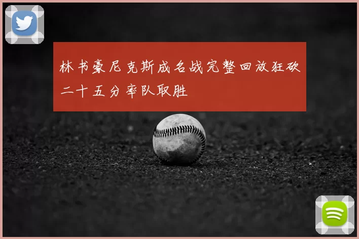 林书豪尼克斯成名战完整回放狂砍二十五分率队取胜